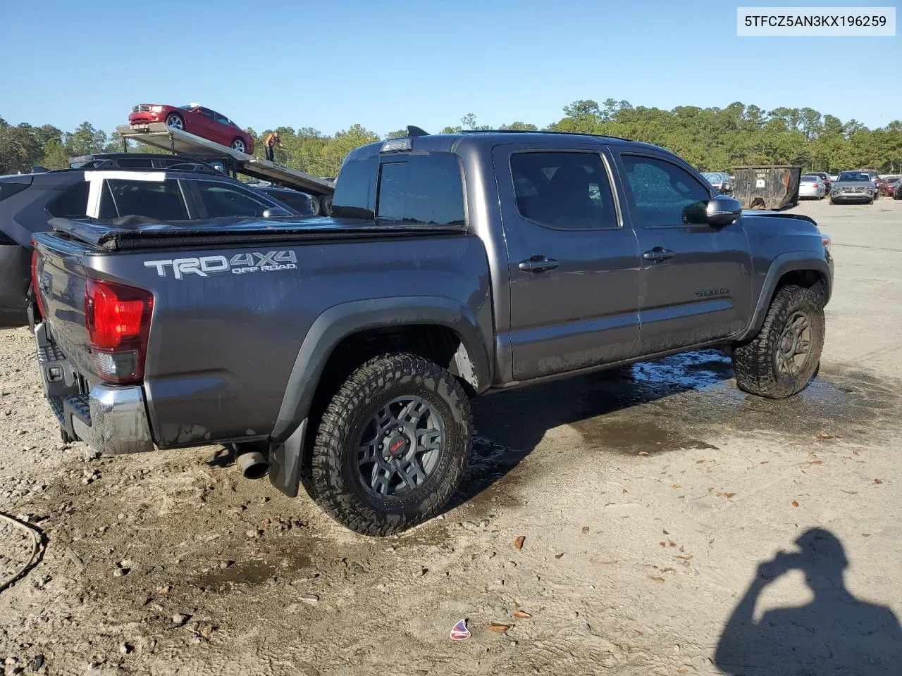 2019 Toyota Tacoma Double Cab VIN: 5TFCZ5AN3KX196259 Lot: 77199084