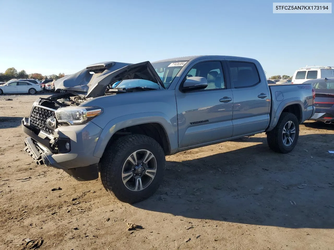 2019 Toyota Tacoma Double Cab VIN: 5TFCZ5AN7KX173194 Lot: 77438384