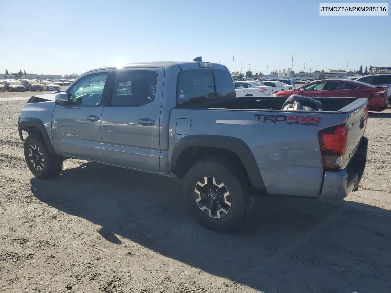 2019 Toyota Tacoma Double Cab VIN: 3TMCZ5AN2KM285116 Lot: 78027044