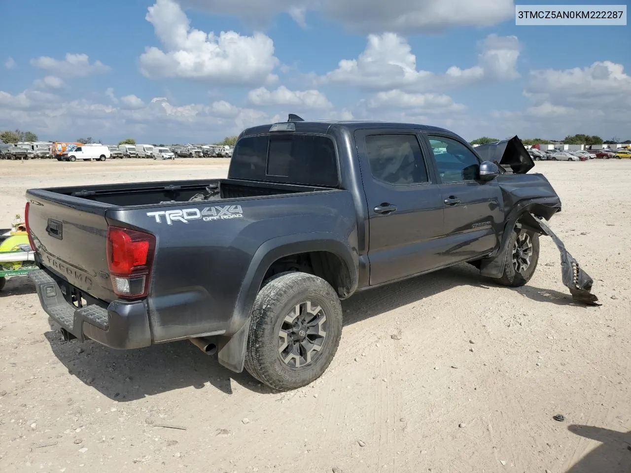 2019 Toyota Tacoma Double Cab VIN: 3TMCZ5AN0KM222287 Lot: 78419964