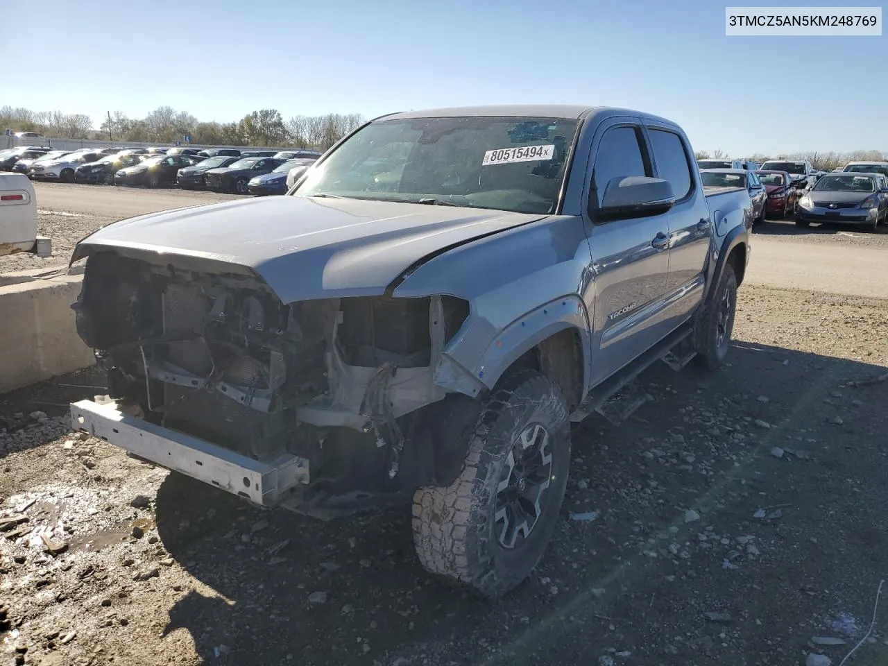 2019 Toyota Tacoma Double Cab VIN: 3TMCZ5AN5KM248769 Lot: 80515494