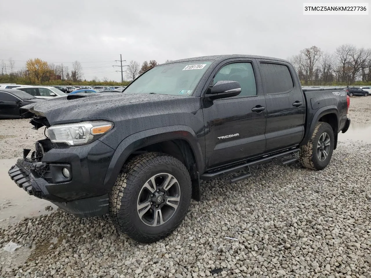 2019 Toyota Tacoma Double Cab VIN: 3TMCZ5AN6KM227736 Lot: 81091704