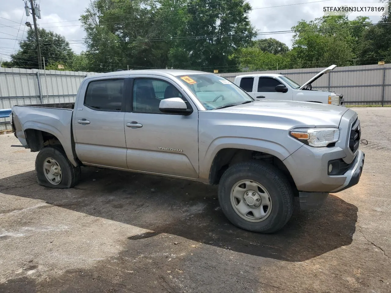 2020 Toyota Tacoma Double Cab VIN: 5TFAX5GN3LX178169 Lot: 59257534