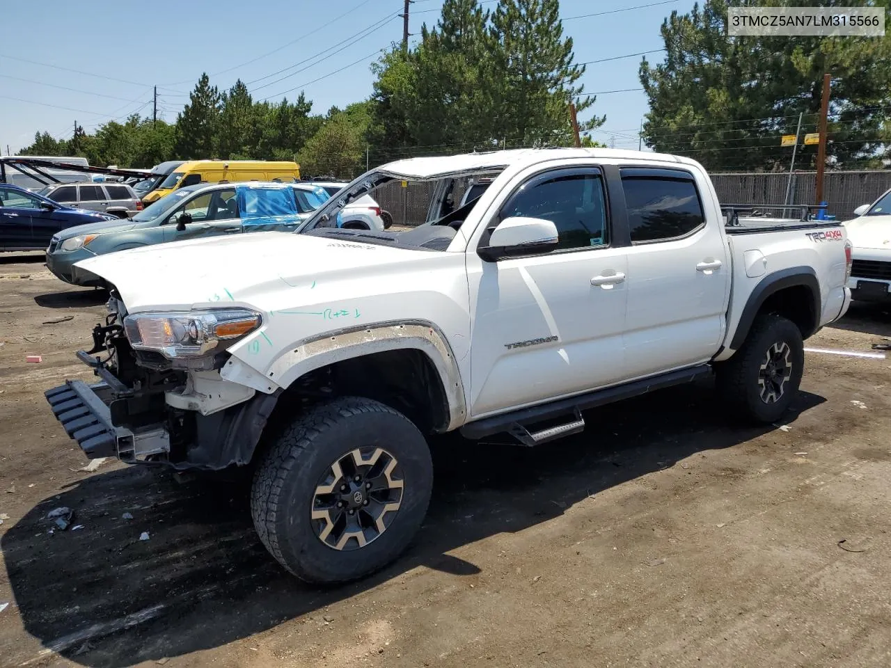 2020 Toyota Tacoma Double Cab VIN: 3TMCZ5AN7LM315566 Lot: 62859674