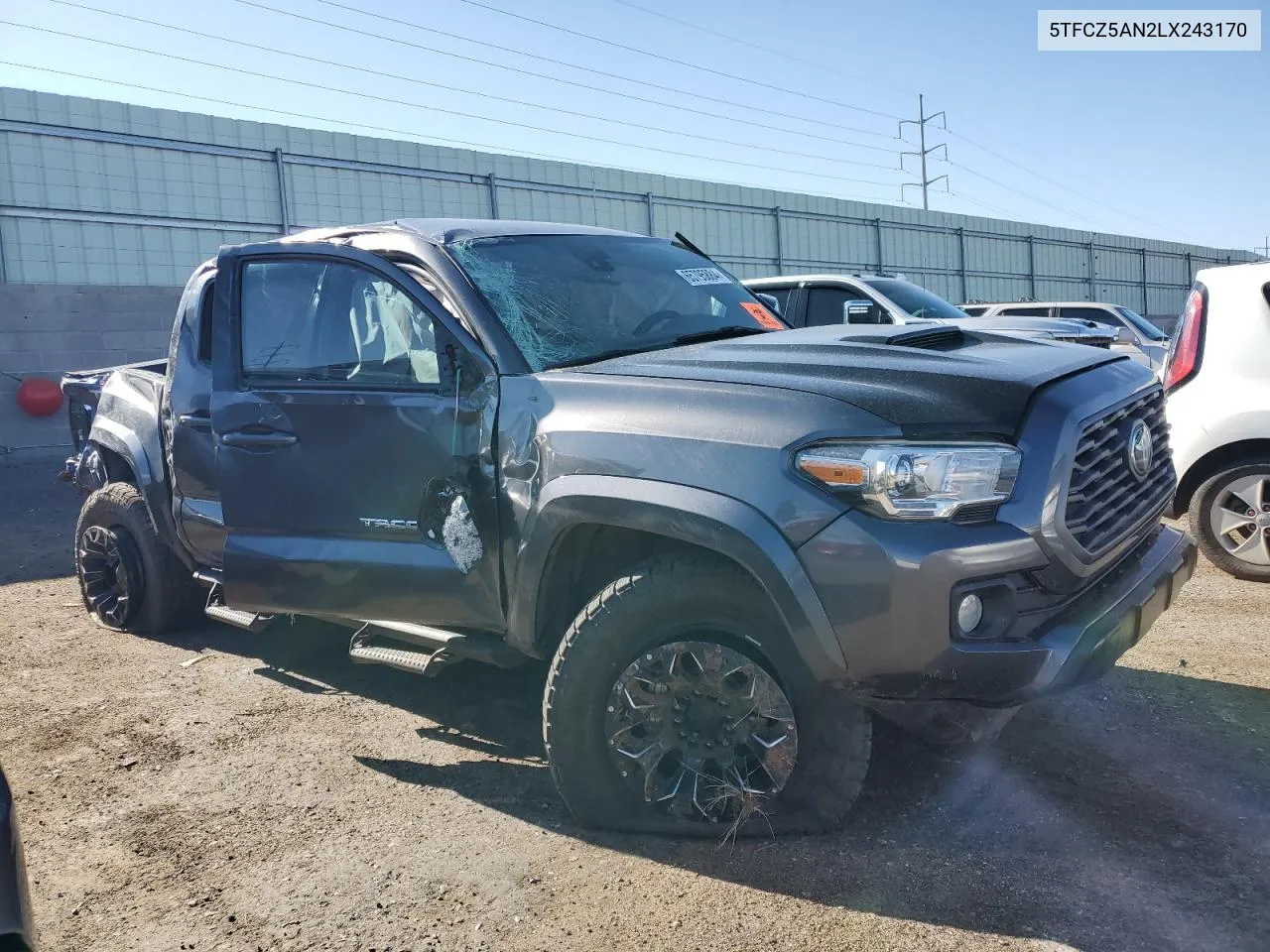 2020 Toyota Tacoma Double Cab VIN: 5TFCZ5AN2LX243170 Lot: 65795884