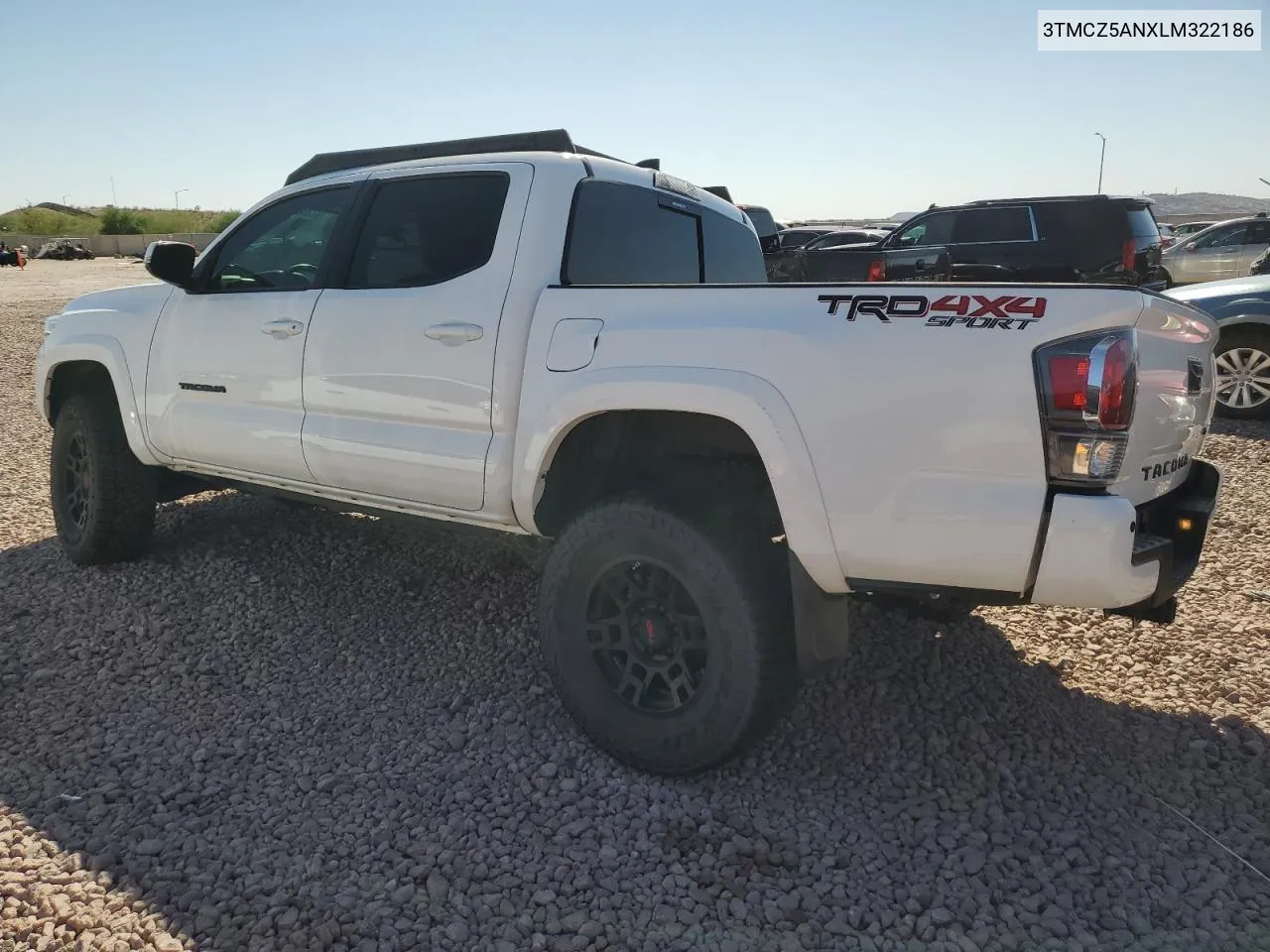 2020 Toyota Tacoma Double Cab VIN: 3TMCZ5ANXLM322186 Lot: 70285584