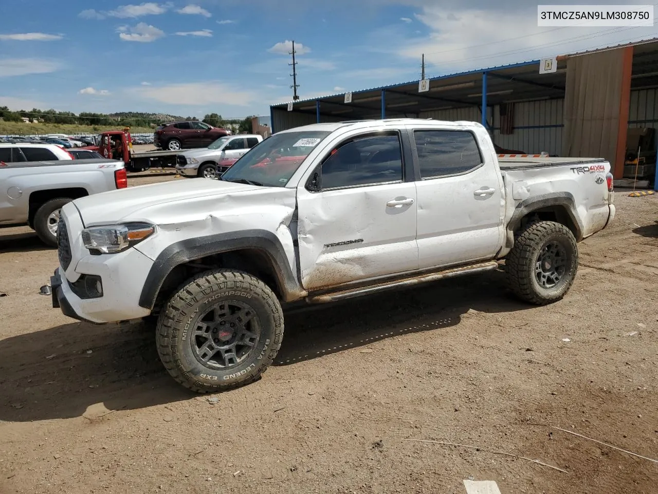 2020 Toyota Tacoma Double Cab VIN: 3TMCZ5AN9LM308750 Lot: 71126904