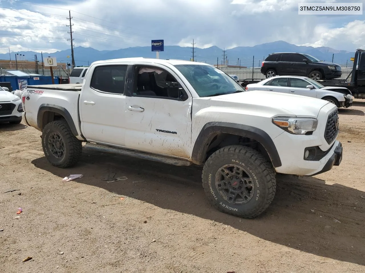 2020 Toyota Tacoma Double Cab VIN: 3TMCZ5AN9LM308750 Lot: 71126904