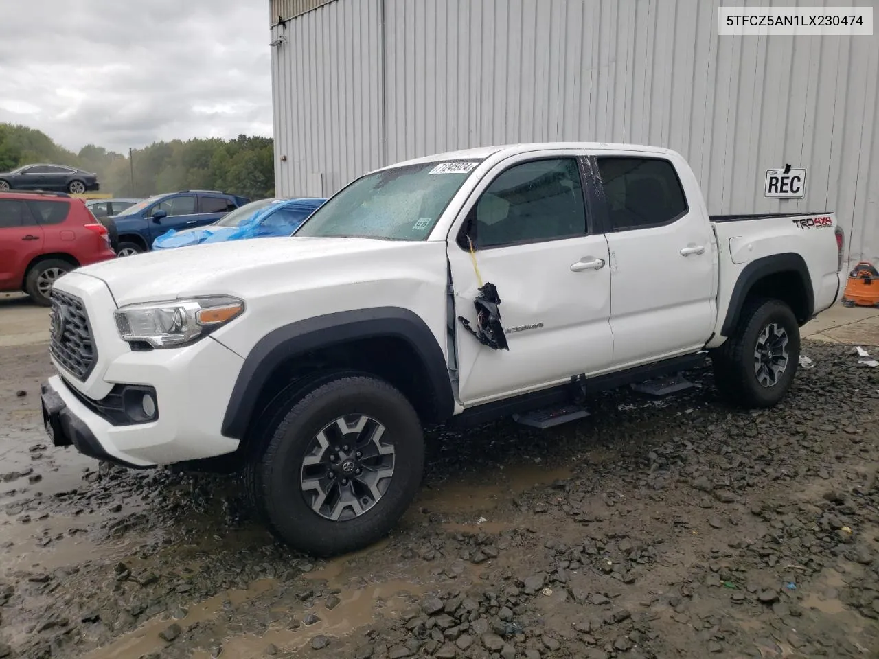 2020 Toyota Tacoma Double Cab VIN: 5TFCZ5AN1LX230474 Lot: 71245924