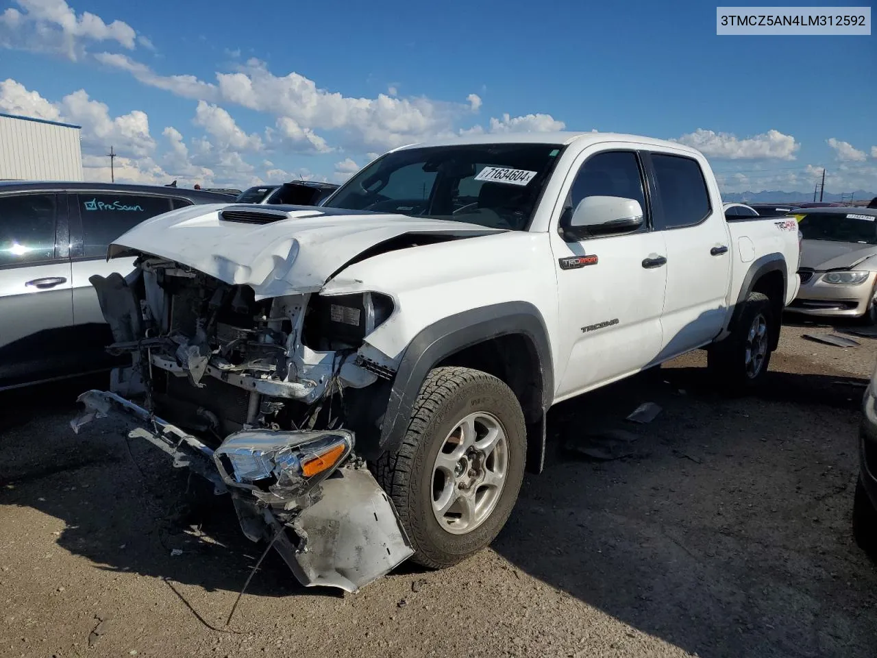 2020 Toyota Tacoma Double Cab VIN: 3TMCZ5AN4LM312592 Lot: 71634604