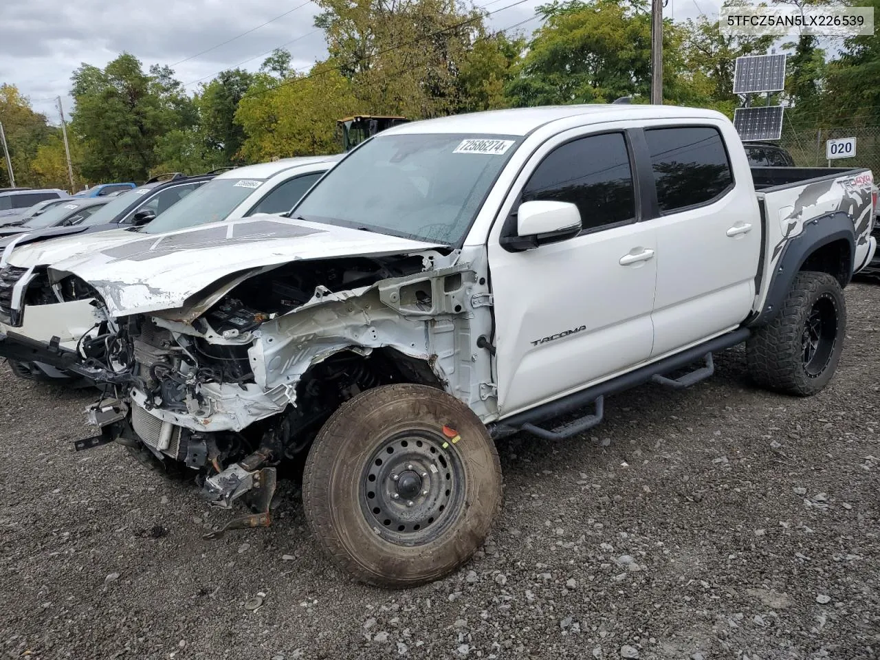 2020 Toyota Tacoma Double Cab VIN: 5TFCZ5AN5LX226539 Lot: 72586274