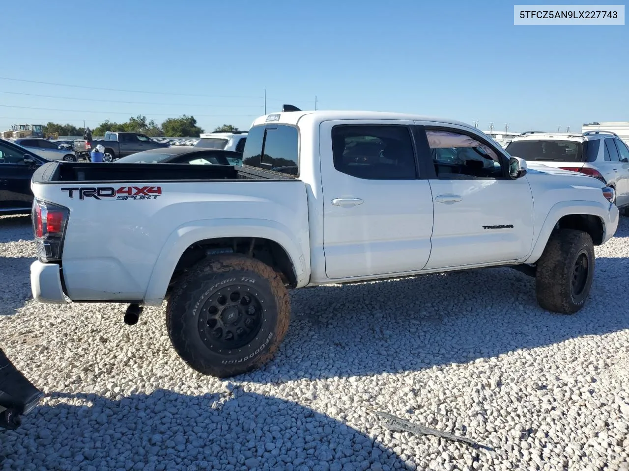 2020 Toyota Tacoma Double Cab VIN: 5TFCZ5AN9LX227743 Lot: 73288094