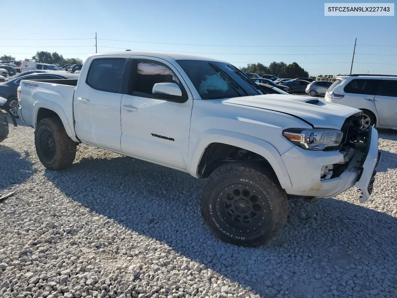 2020 Toyota Tacoma Double Cab VIN: 5TFCZ5AN9LX227743 Lot: 73288094