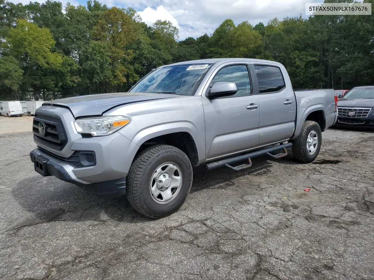 2020 Toyota Tacoma Double Cab VIN: 5TFAX5GN9LX167676 Lot: 73837264