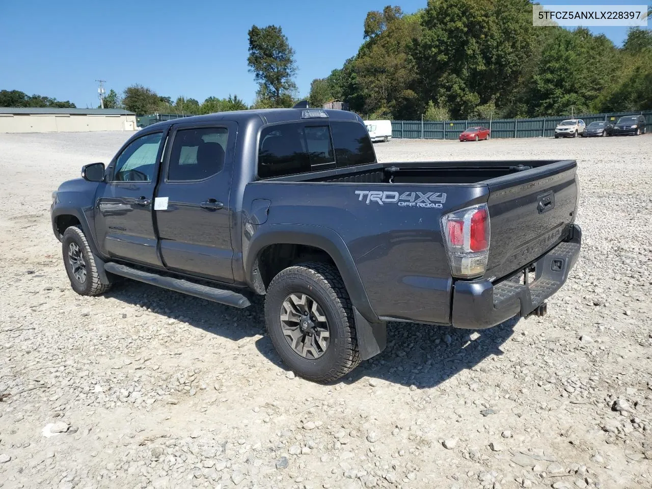 2020 Toyota Tacoma Double Cab VIN: 5TFCZ5ANXLX228397 Lot: 74445494