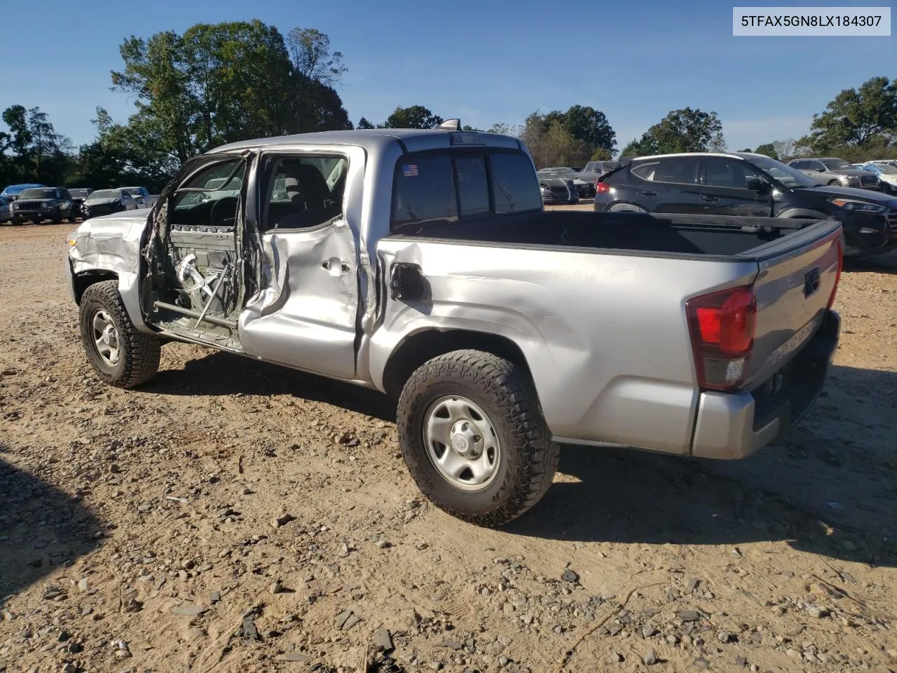 2020 Toyota Tacoma Double Cab VIN: 5TFAX5GN8LX184307 Lot: 76027864