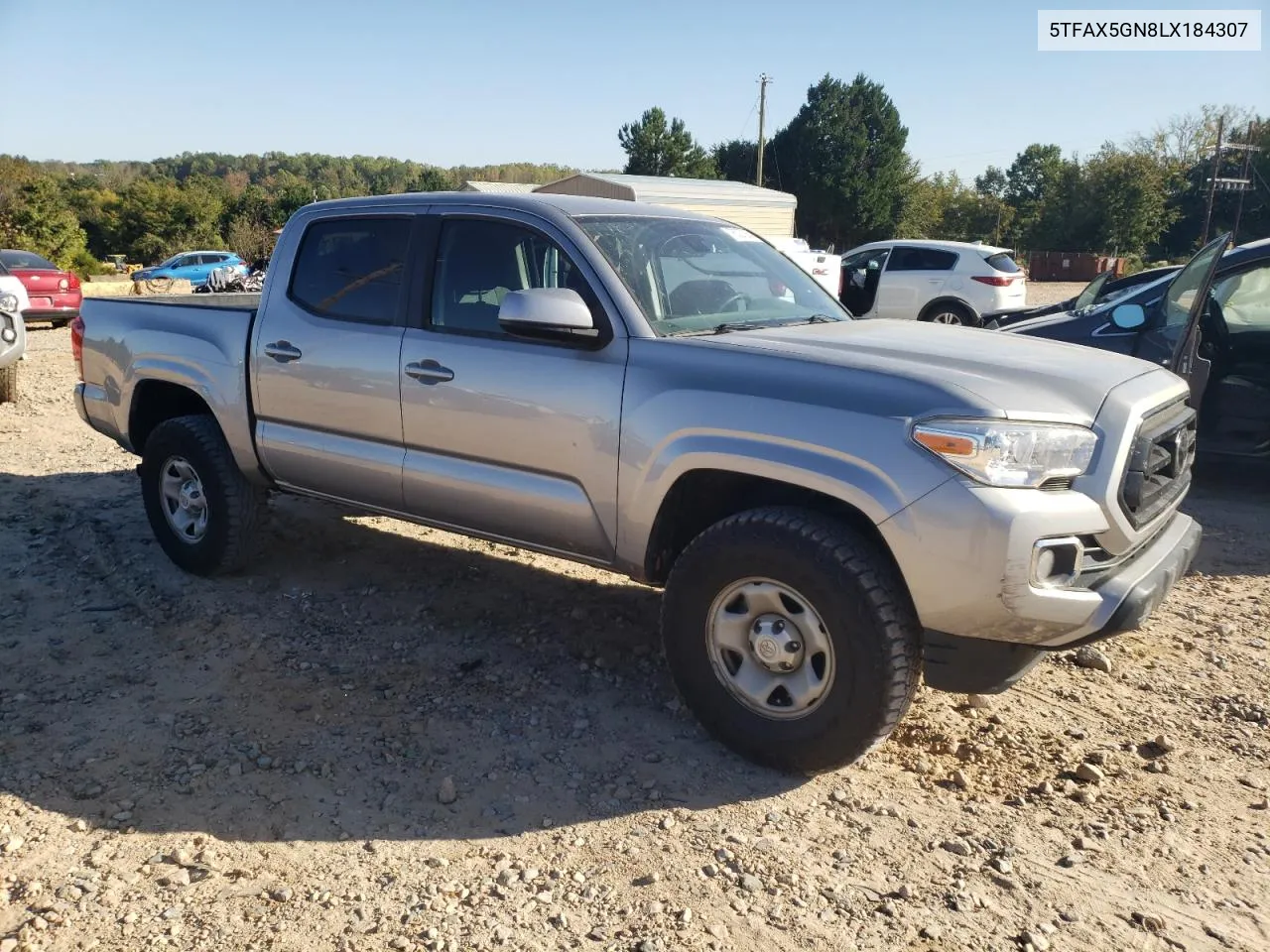 2020 Toyota Tacoma Double Cab VIN: 5TFAX5GN8LX184307 Lot: 76027864