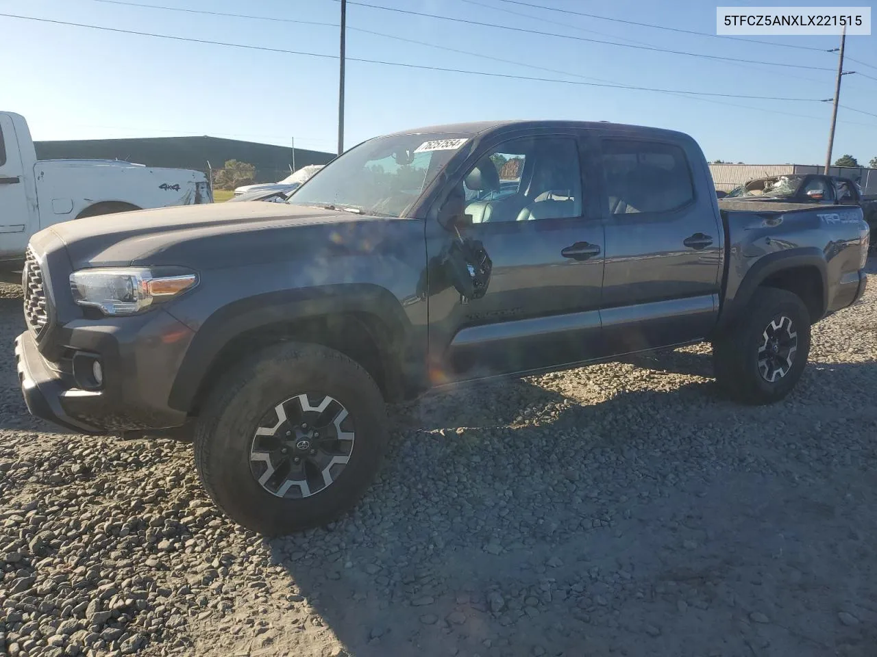 2020 Toyota Tacoma Double Cab VIN: 5TFCZ5ANXLX221515 Lot: 76257554