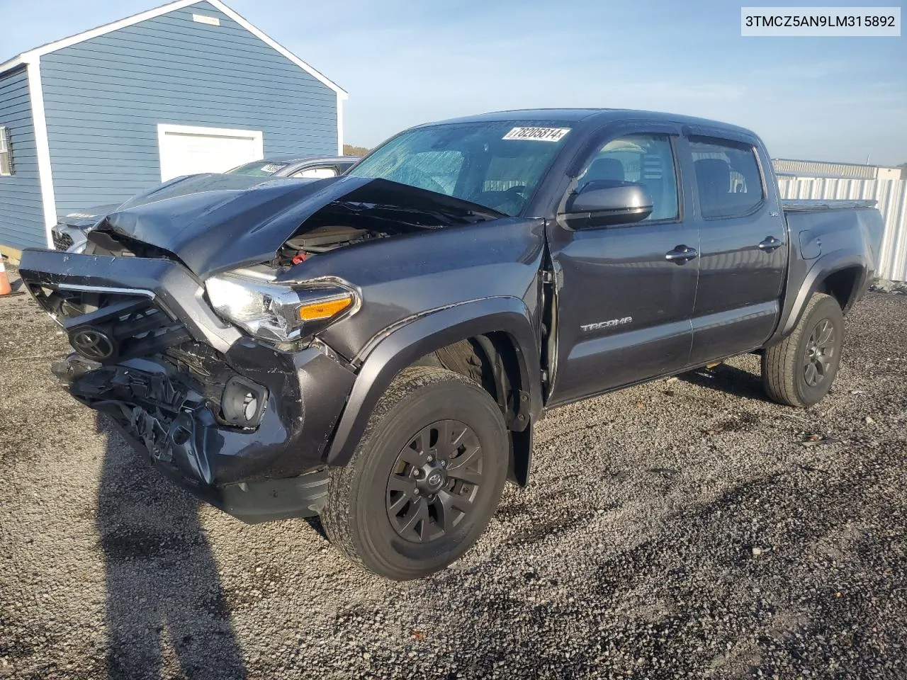 2020 Toyota Tacoma Double Cab VIN: 3TMCZ5AN9LM315892 Lot: 78205814