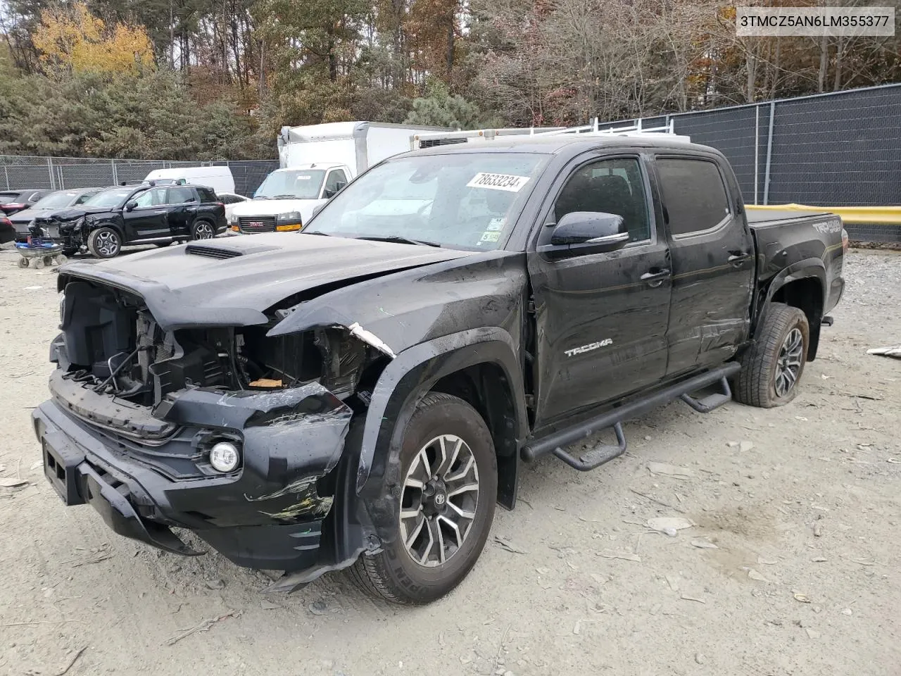 2020 Toyota Tacoma Double Cab VIN: 3TMCZ5AN6LM355377 Lot: 78633234