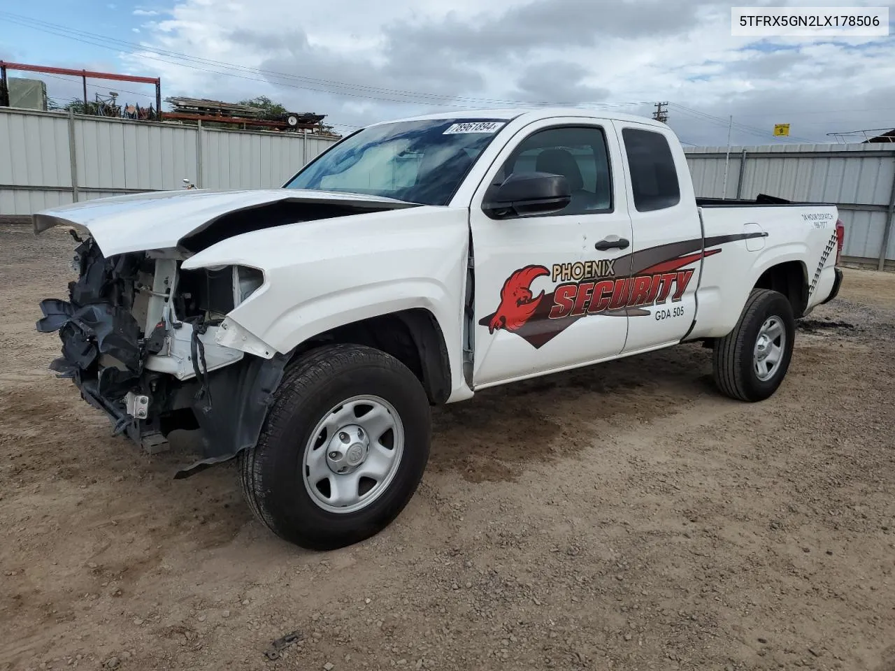 2020 Toyota Tacoma Access Cab VIN: 5TFRX5GN2LX178506 Lot: 78961894