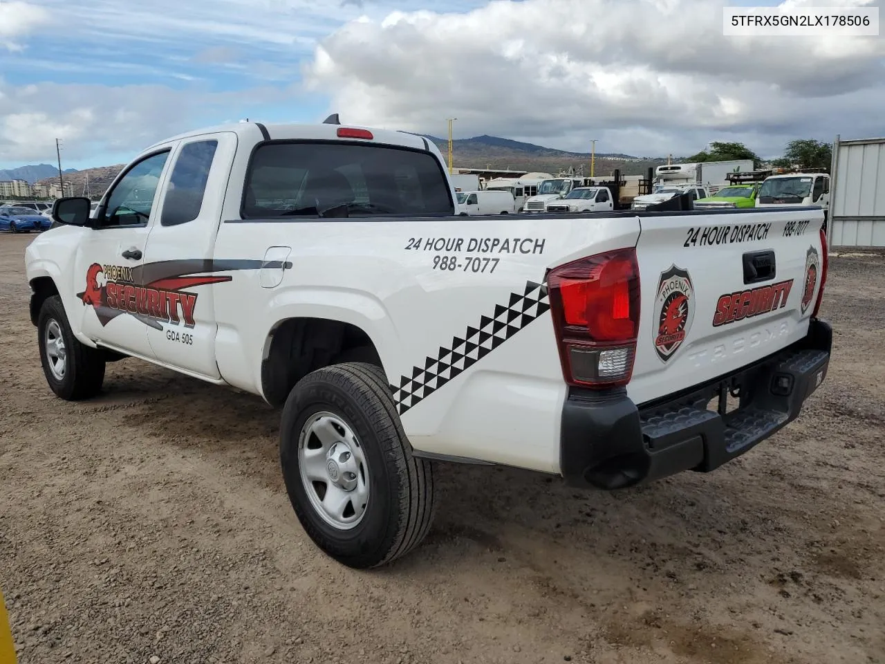 2020 Toyota Tacoma Access Cab VIN: 5TFRX5GN2LX178506 Lot: 78961894