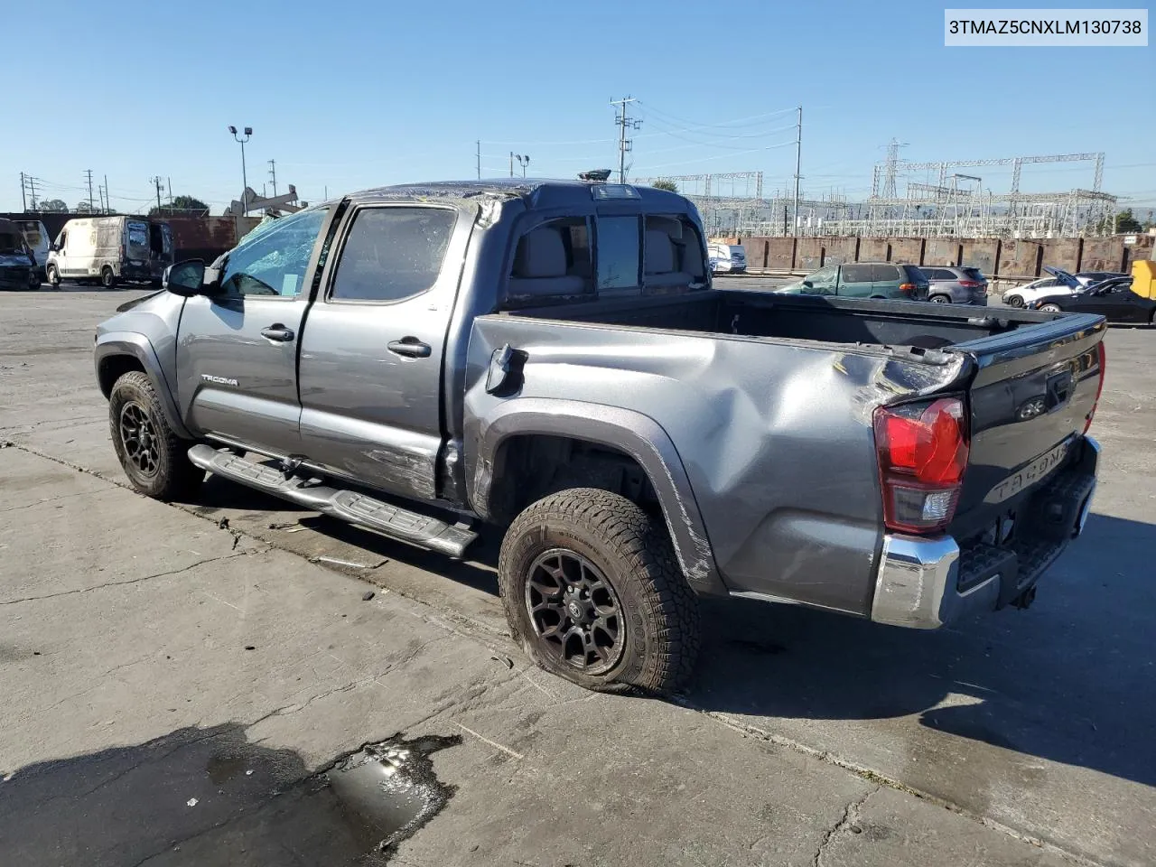 2020 Toyota Tacoma Double Cab VIN: 3TMAZ5CNXLM130738 Lot: 80143484