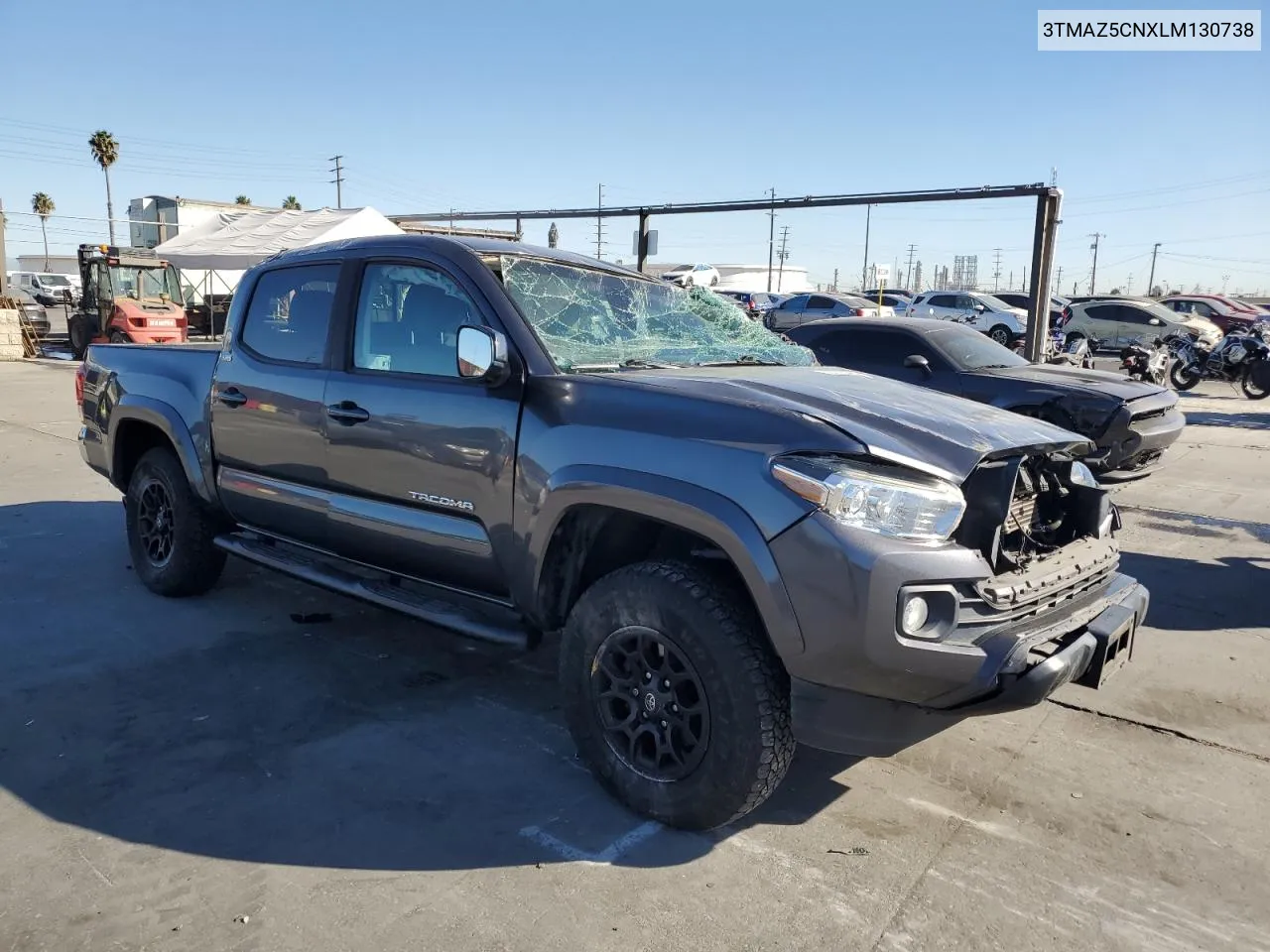 2020 Toyota Tacoma Double Cab VIN: 3TMAZ5CNXLM130738 Lot: 80143484