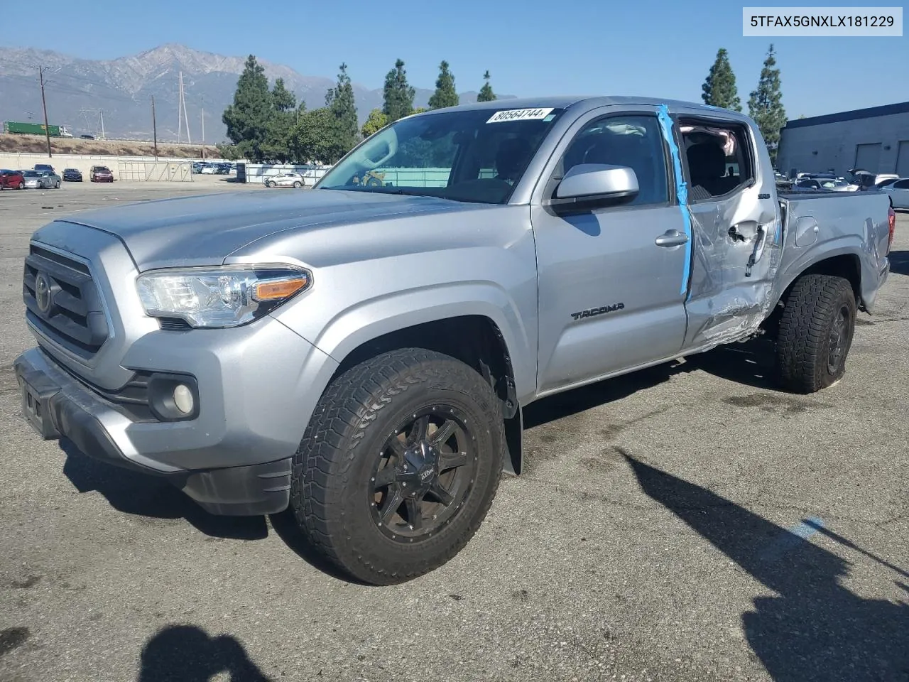 2020 Toyota Tacoma Double Cab VIN: 5TFAX5GNXLX181229 Lot: 80564744