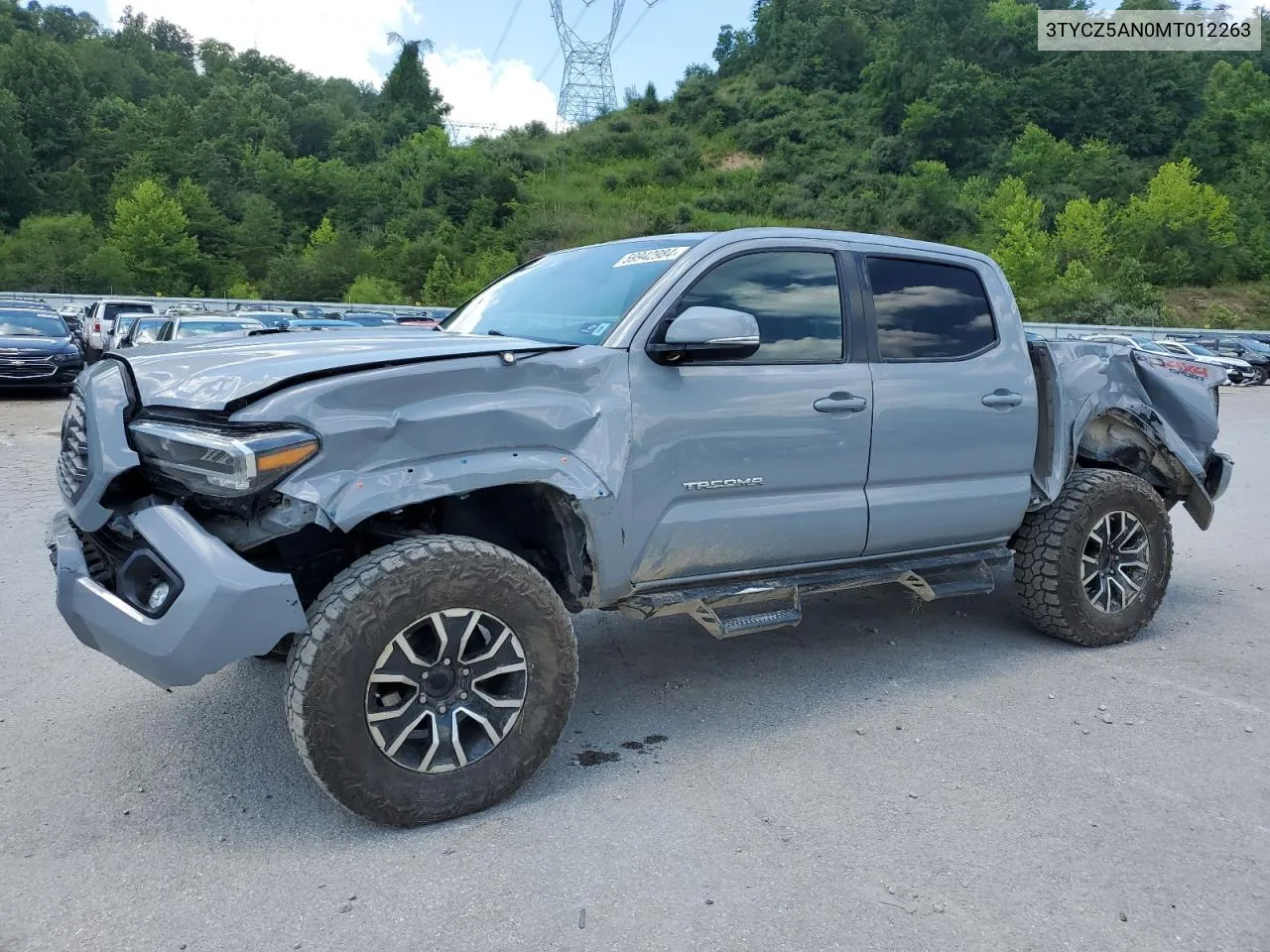 2021 Toyota Tacoma Double Cab VIN: 3TYCZ5AN0MT012263 Lot: 59942984