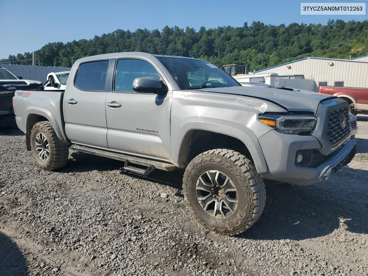 2021 Toyota Tacoma Double Cab VIN: 3TYCZ5AN0MT012263 Lot: 59942984