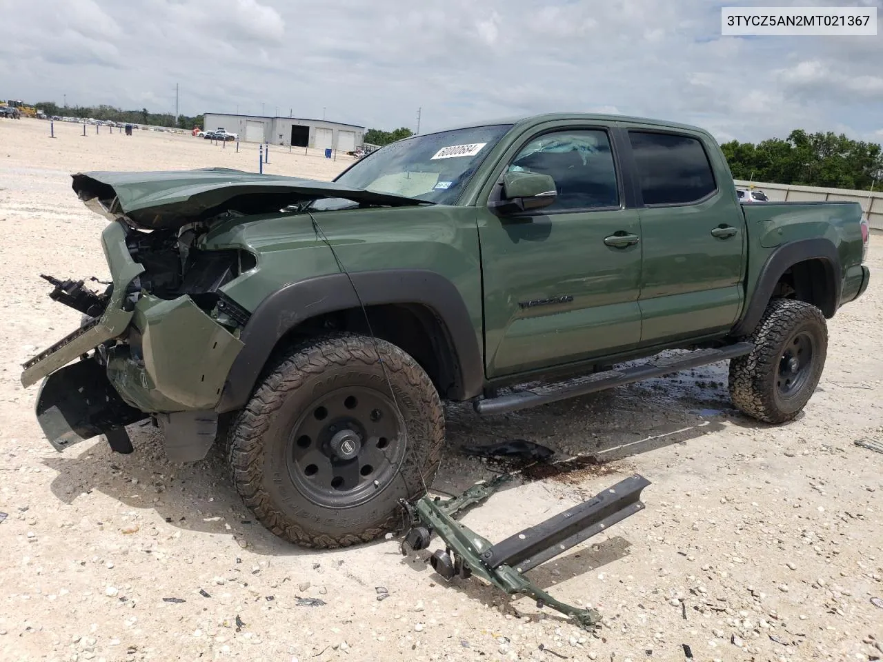 2021 Toyota Tacoma Double Cab VIN: 3TYCZ5AN2MT021367 Lot: 72926404