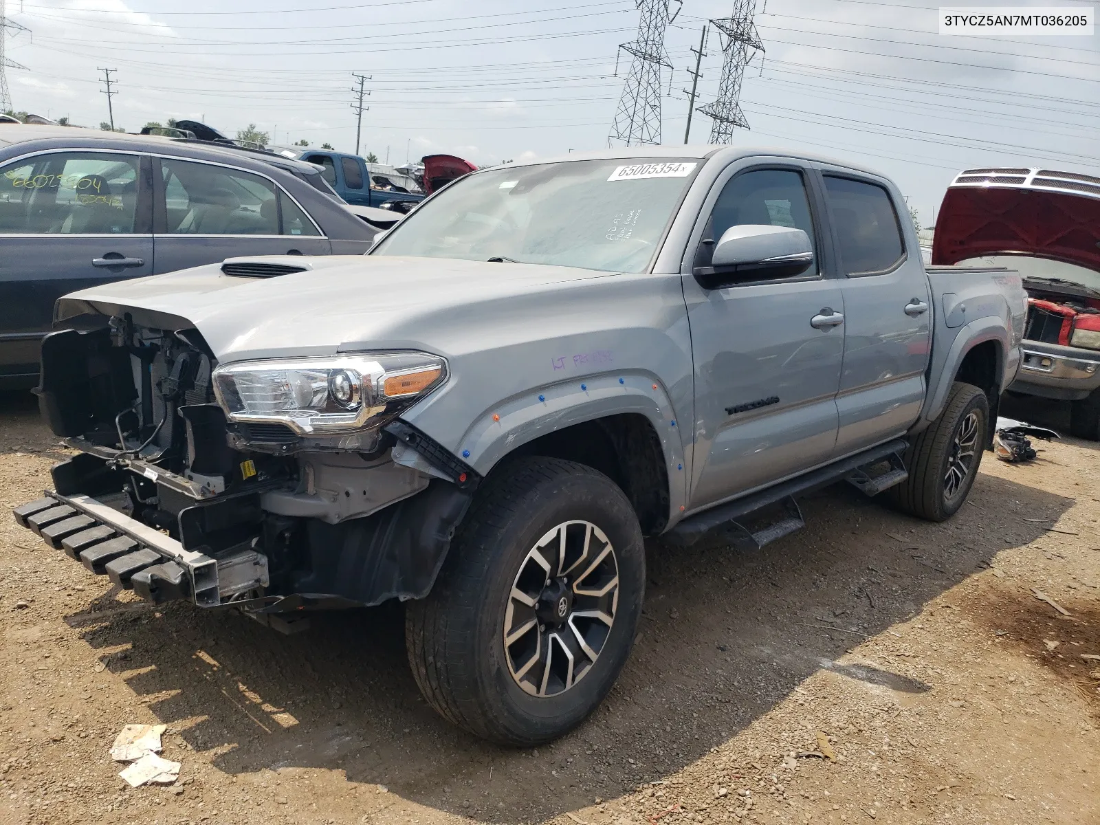 2021 Toyota Tacoma Double Cab VIN: 3TYCZ5AN7MT036205 Lot: 65005354