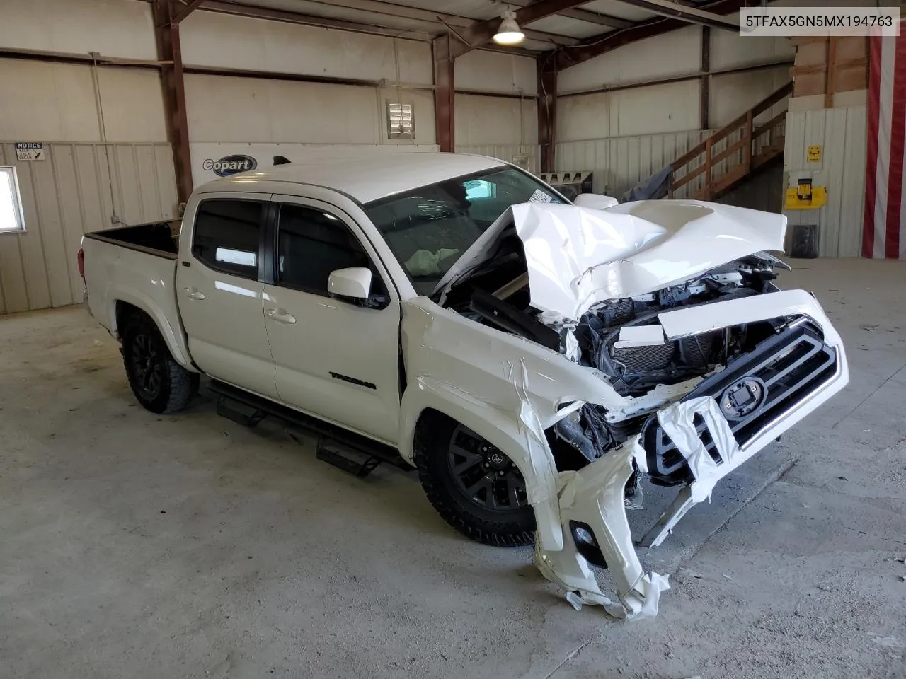 2021 Toyota Tacoma Double Cab VIN: 5TFAX5GN5MX194763 Lot: 65746494