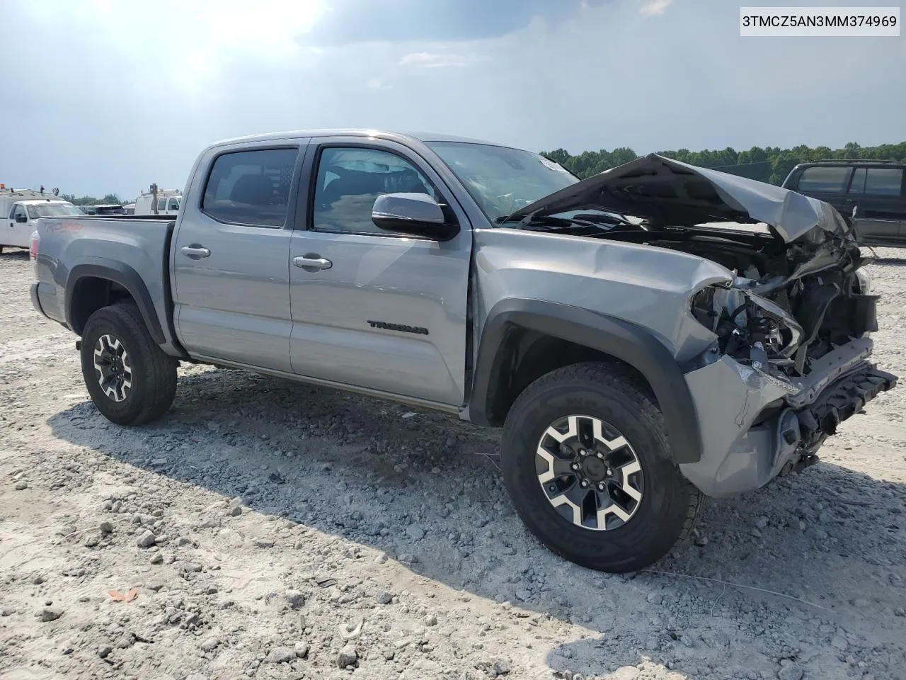 2021 Toyota Tacoma Double Cab VIN: 3TMCZ5AN3MM374969 Lot: 66301234