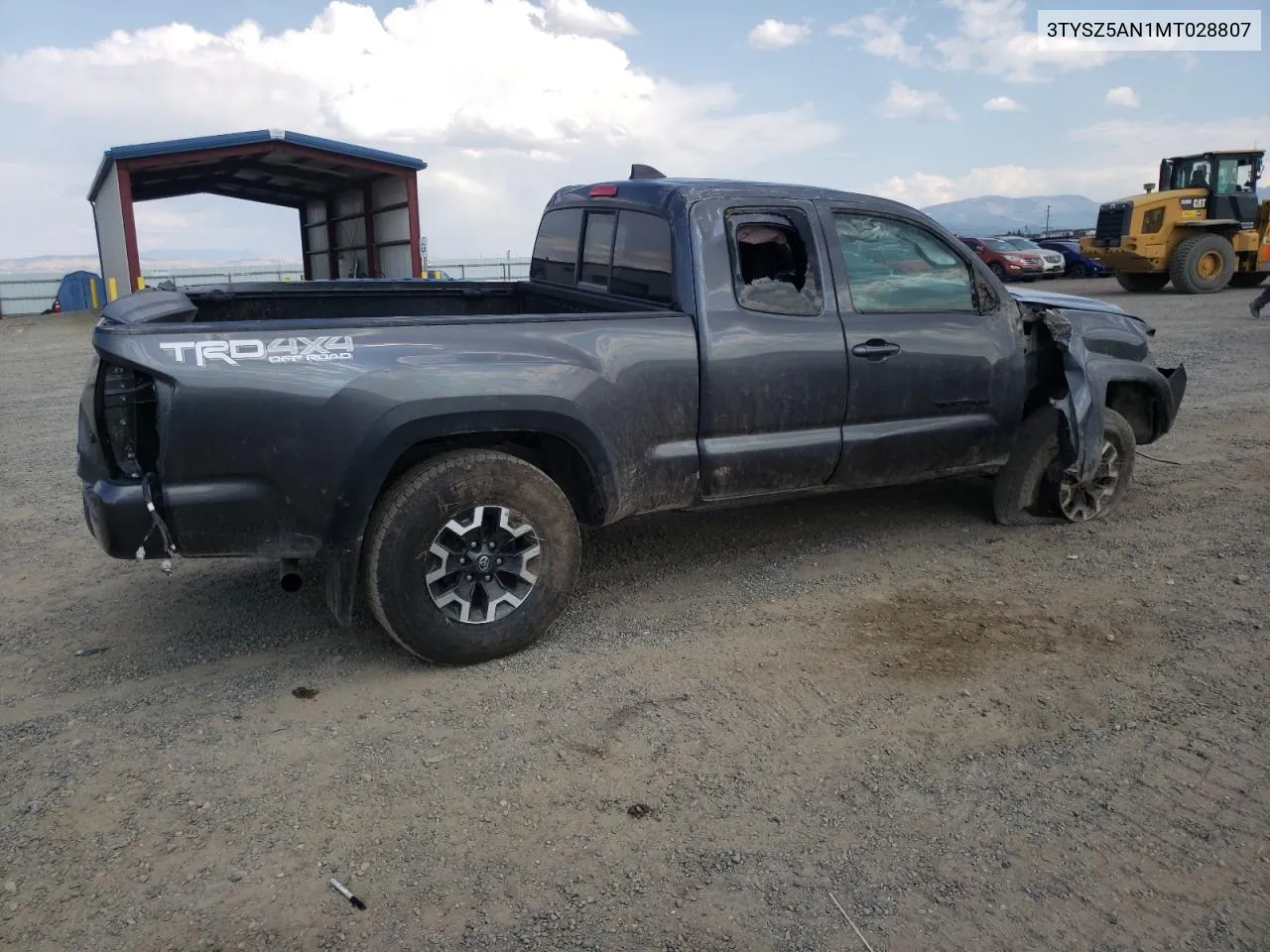 2021 Toyota Tacoma Access Cab VIN: 3TYSZ5AN1MT028807 Lot: 66707954