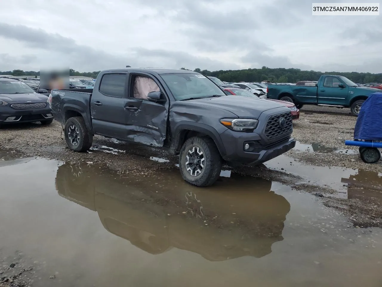 2021 Toyota Tacoma Double Cab VIN: 3TMCZ5AN7MM406922 Lot: 66713674