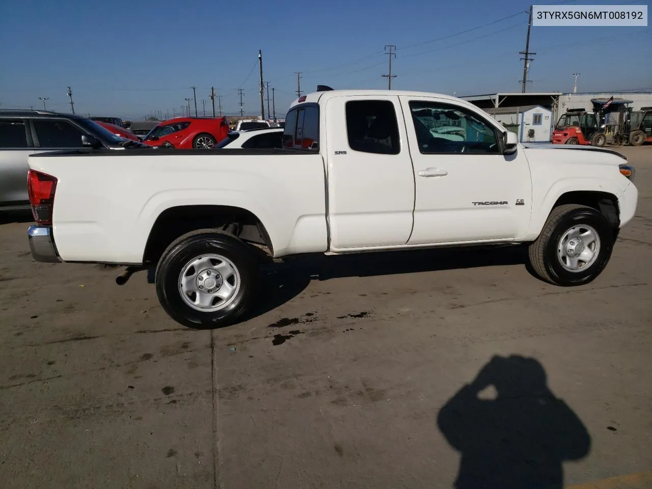 2021 Toyota Tacoma Access Cab VIN: 3TYRX5GN6MT008192 Lot: 66793234