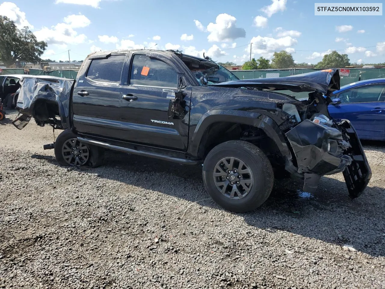 2021 Toyota Tacoma Double Cab VIN: 5TFAZ5CN0MX103592 Lot: 67238444