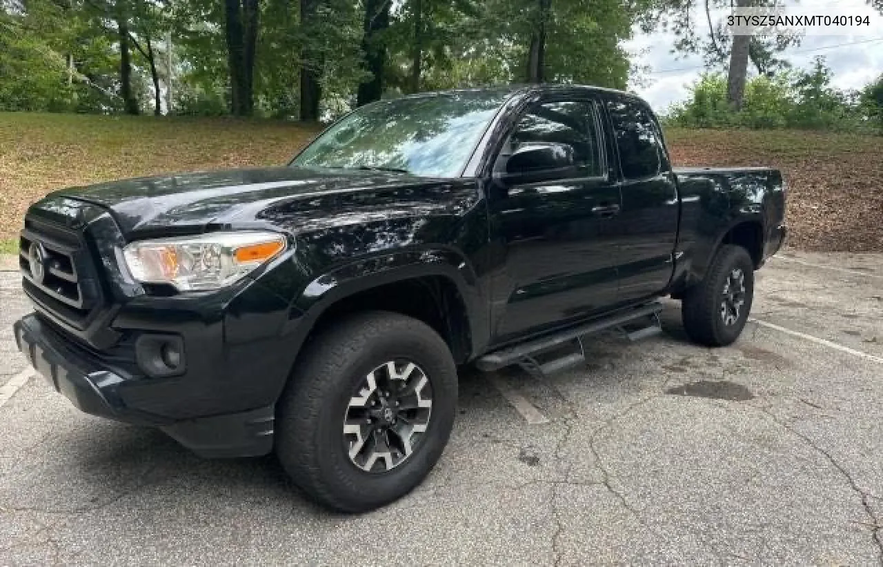 3TYSZ5ANXMT040194 2021 Toyota Tacoma Access Cab