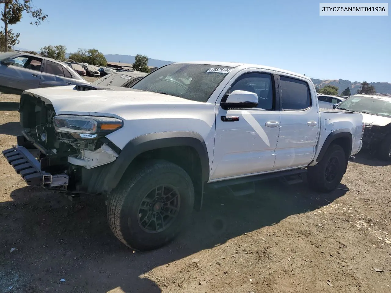 2021 Toyota Tacoma Double Cab VIN: 3TYCZ5AN5MT041936 Lot: 70329744