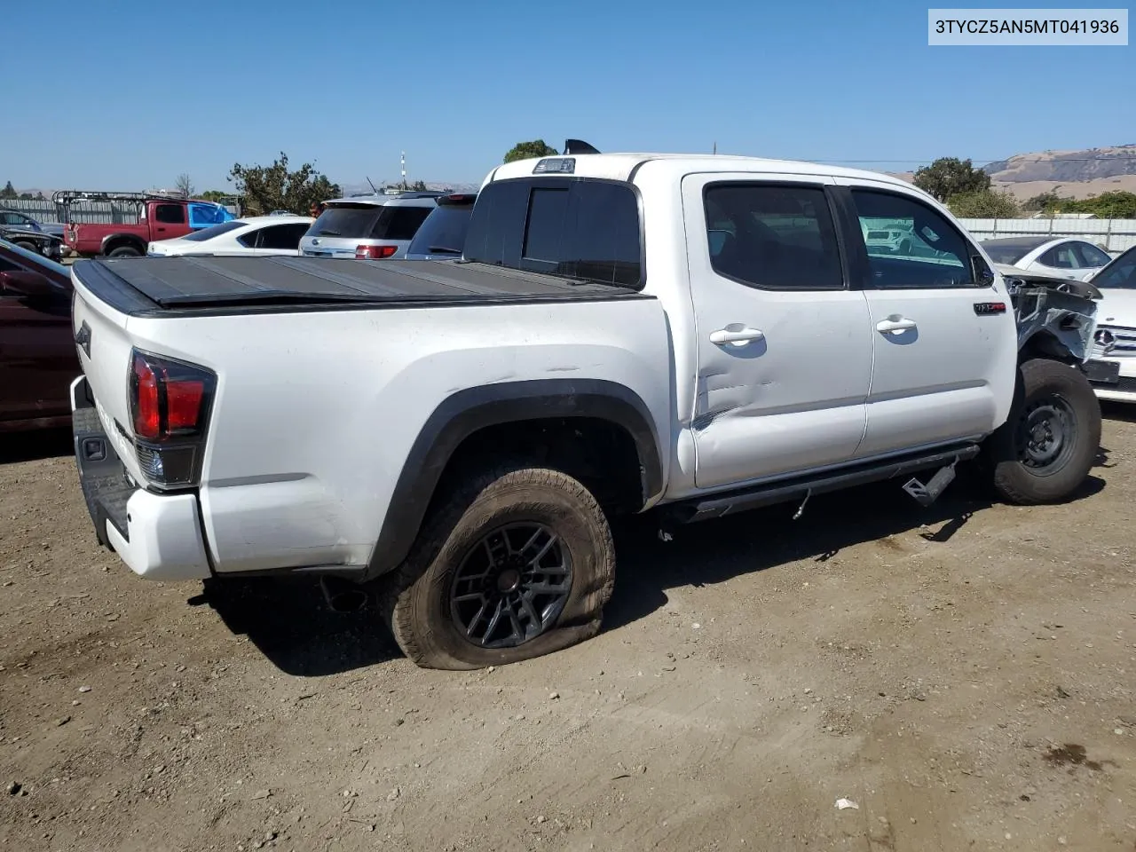 2021 Toyota Tacoma Double Cab VIN: 3TYCZ5AN5MT041936 Lot: 70329744