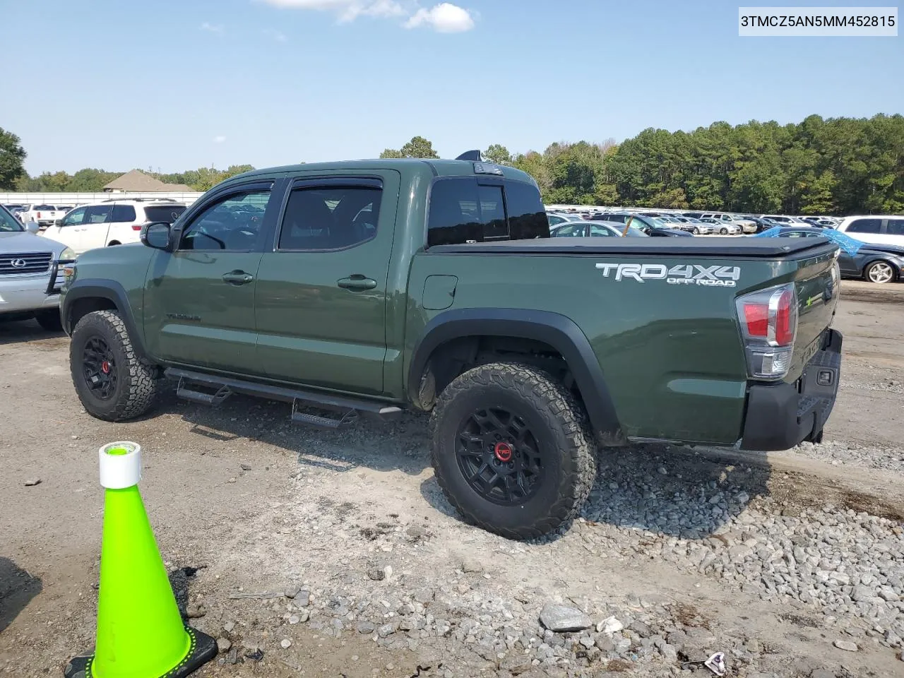 2021 Toyota Tacoma Double Cab VIN: 3TMCZ5AN5MM452815 Lot: 71438474