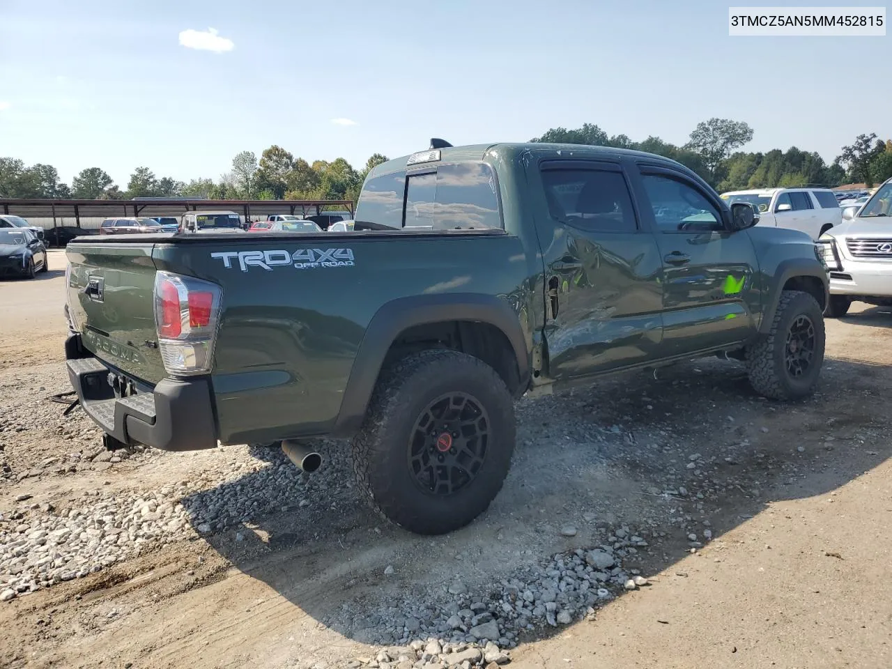 2021 Toyota Tacoma Double Cab VIN: 3TMCZ5AN5MM452815 Lot: 71438474