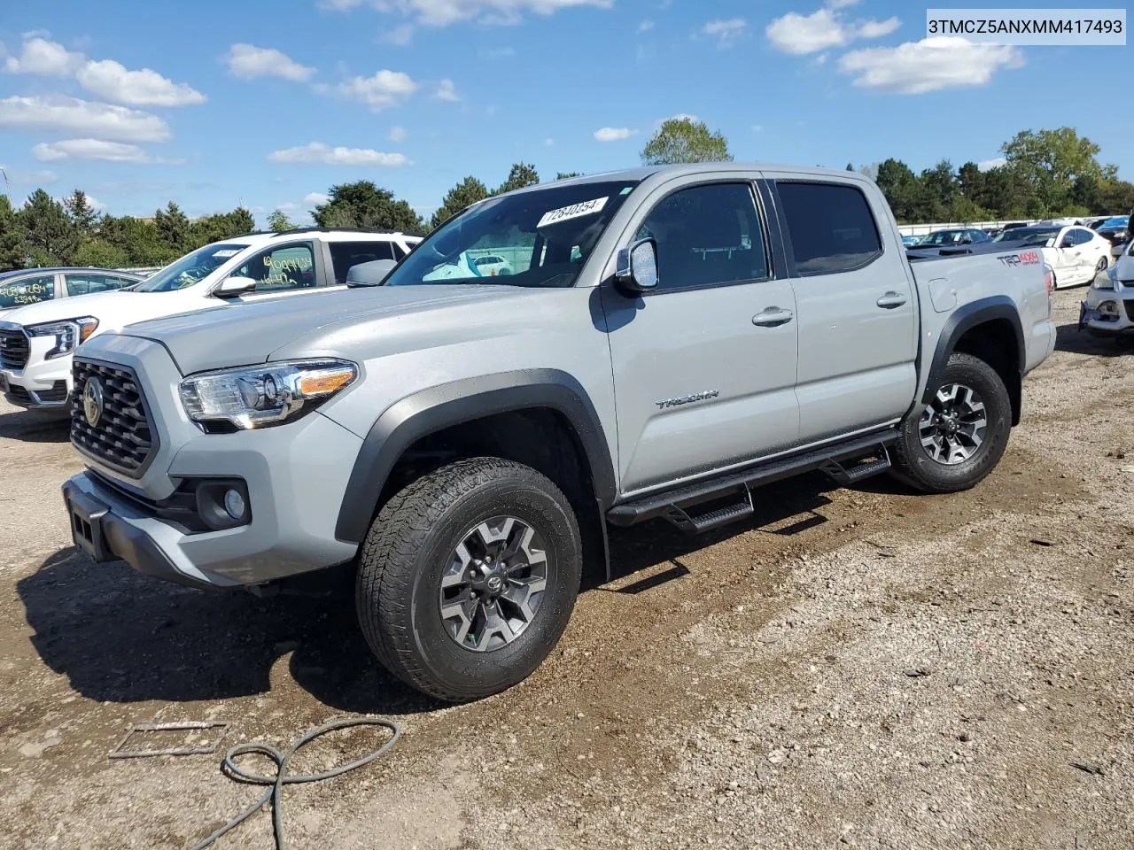 2021 Toyota Tacoma Double Cab VIN: 3TMCZ5ANXMM417493 Lot: 72840254