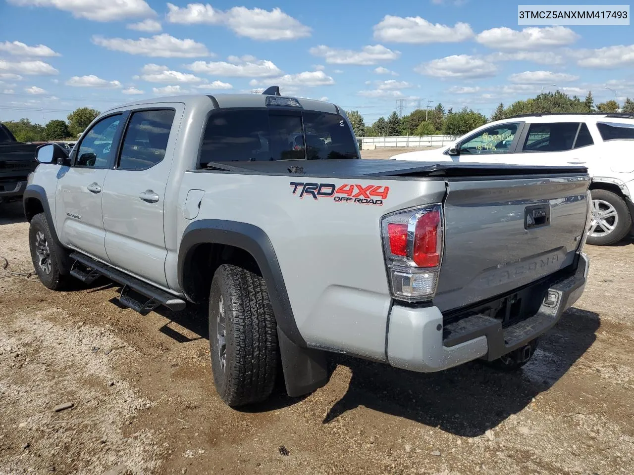 2021 Toyota Tacoma Double Cab VIN: 3TMCZ5ANXMM417493 Lot: 72840254