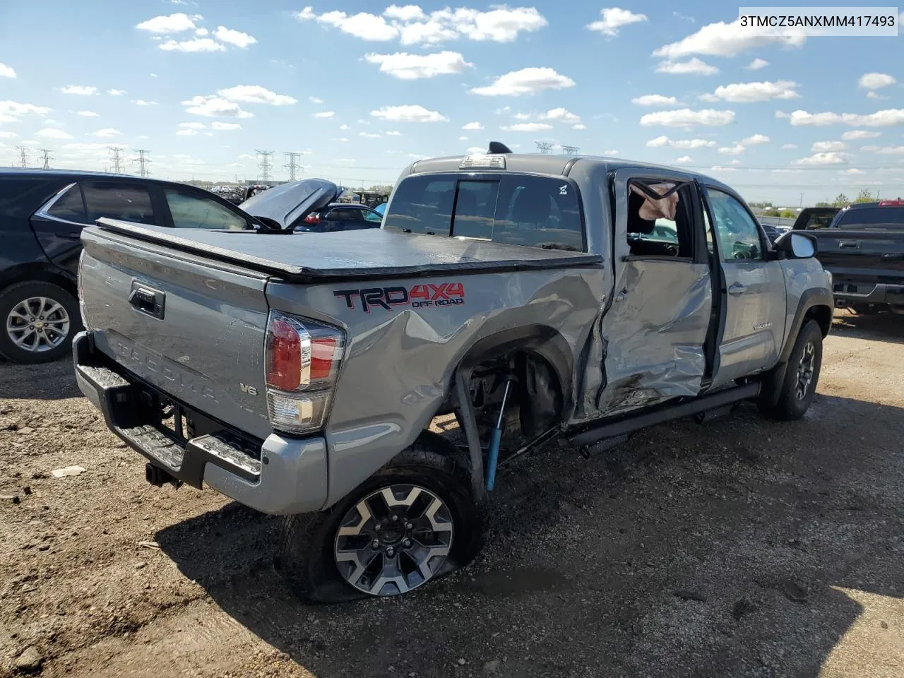 2021 Toyota Tacoma Double Cab VIN: 3TMCZ5ANXMM417493 Lot: 72840254