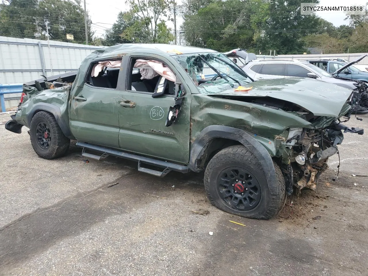 2021 Toyota Tacoma Double Cab VIN: 3TYCZ5AN4MT018518 Lot: 72891874