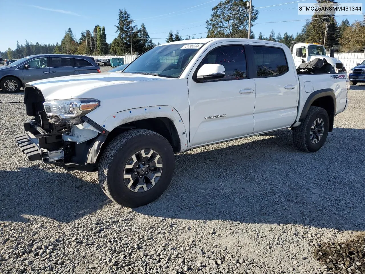 3TMCZ5AN8MM431344 2021 Toyota Tacoma Double Cab