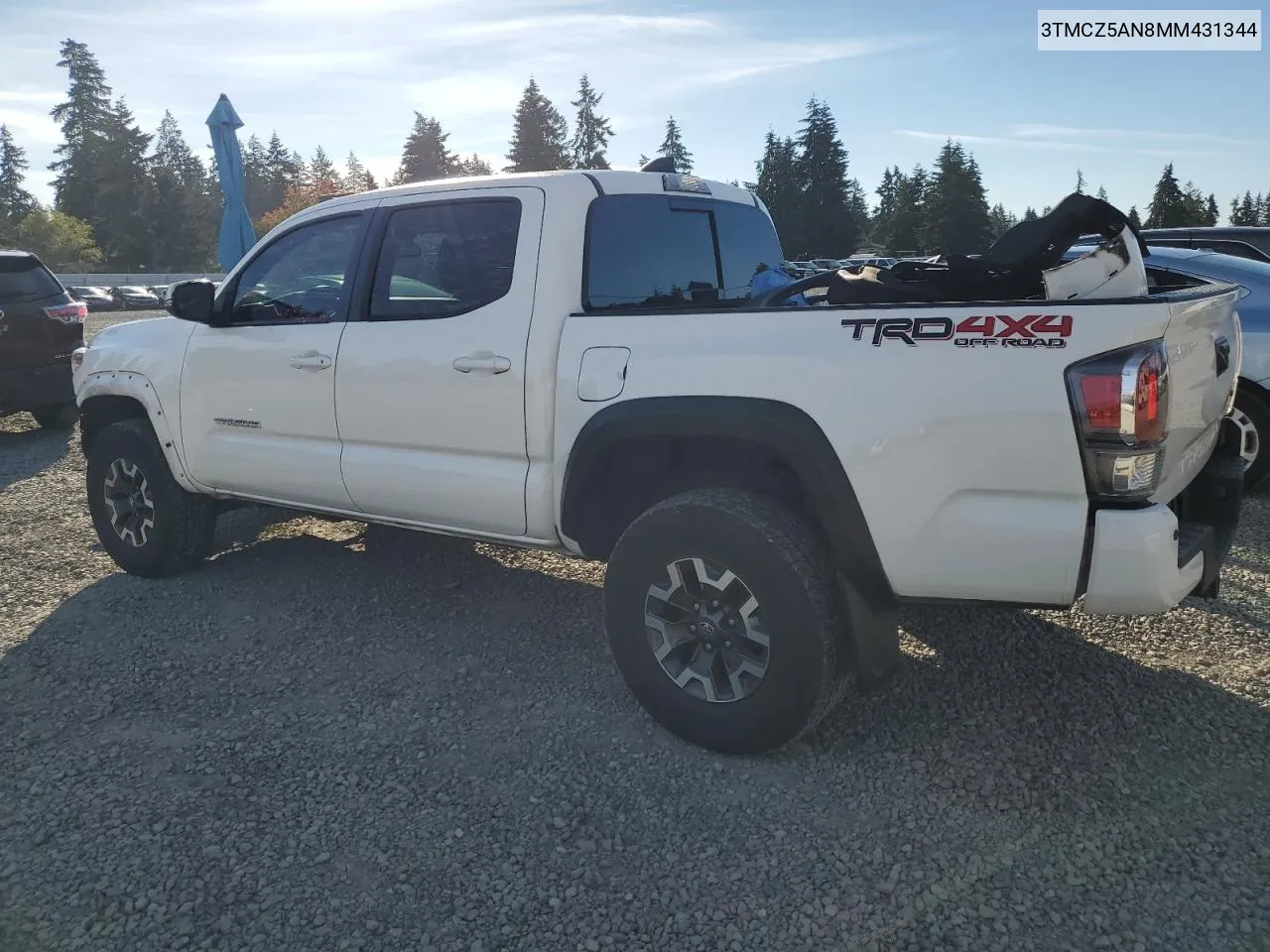 3TMCZ5AN8MM431344 2021 Toyota Tacoma Double Cab